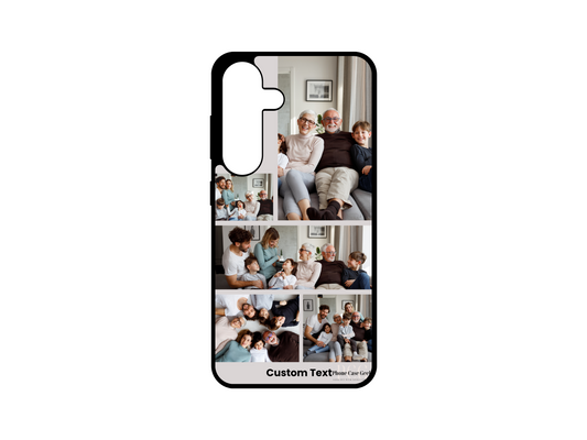 Example of Custom 5 Photo Collage & Text Phone Case for Samsung Galaxy S24, S23, S22, S21 featuring family memories with personalized text.