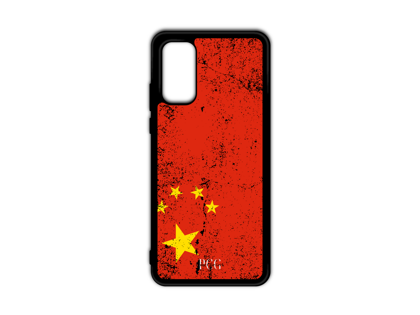 Chinese Flag Grunge Phone Case for Samsung Galaxy S20, S20 Ultra, and S20 FE with a worn-out, textured flag design.