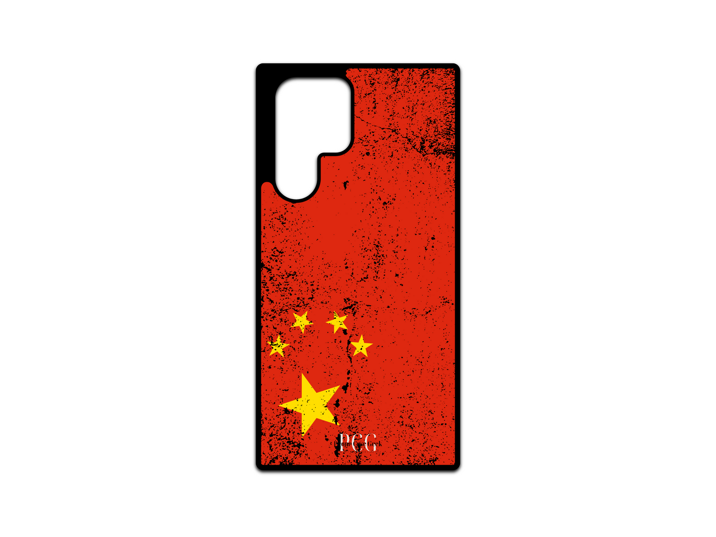 Chinese Flag Grunge Phone Case for Samsung Galaxy S24 Ultra, S23 Ultra, S22 Ultra with a worn and textured flag design.