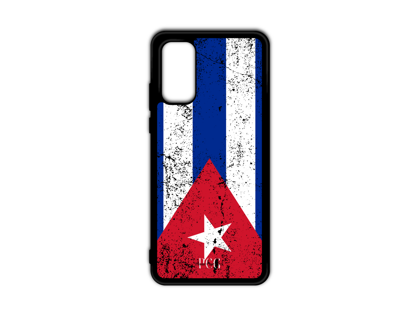 Cuban Flag Grunge Phone Case for Samsung Galaxy S20, S20 Ultra, and S20 FE, showcasing a textured and worn look of the iconic Cuban flag design.