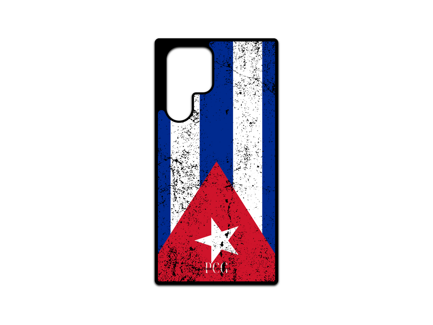 Cuban Flag Grunge Phone Case for Samsung Galaxy S24 Ultra, S23 Ultra, and S22 Ultra, featuring a distressed, vintage-style design for a bold, patriotic look.