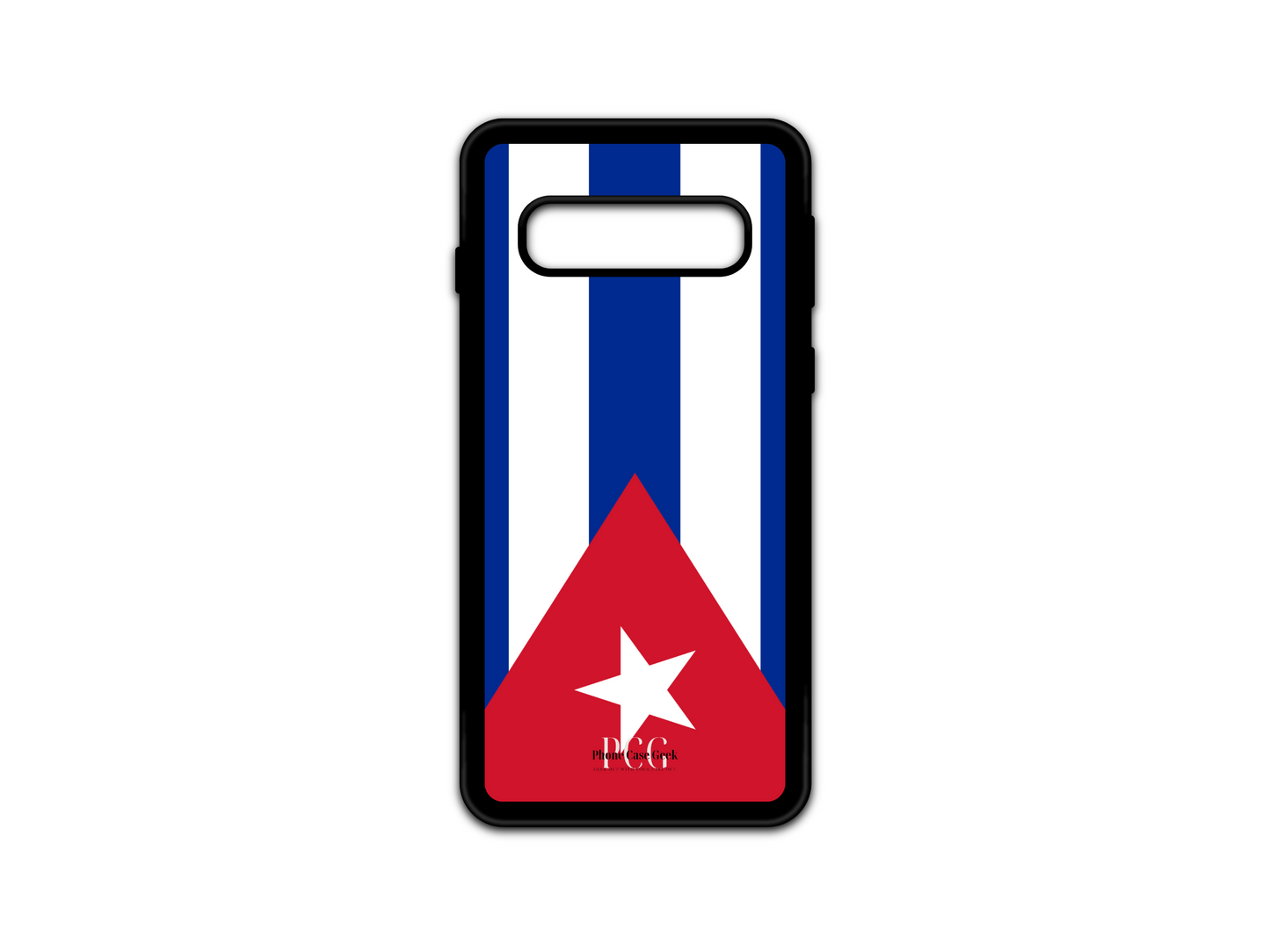 Cuban Flag Phone Case for Samsung Galaxy S10, featuring vibrant colors and the iconic Cuban flag design for a unique and stylish look.