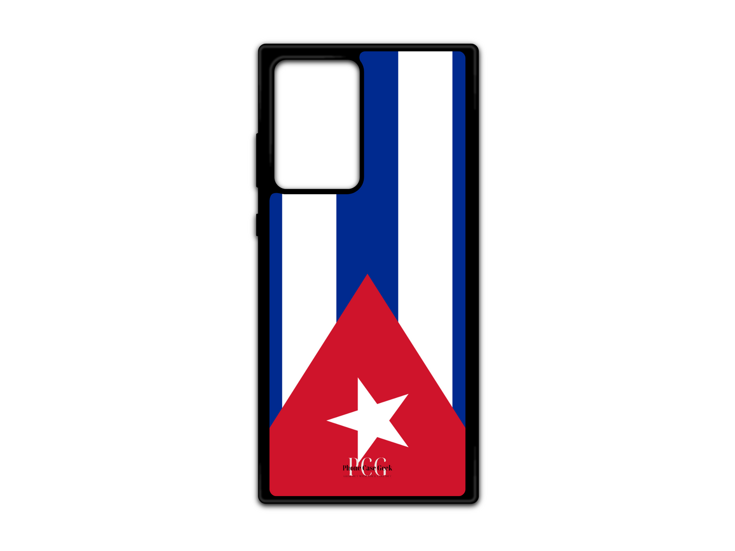 Cuban Flag Phone Case for Samsung Galaxy S21 Ultra, Note20, and Note20 Ultra, featuring a vibrant Cuban flag design to represent your pride and heritage.