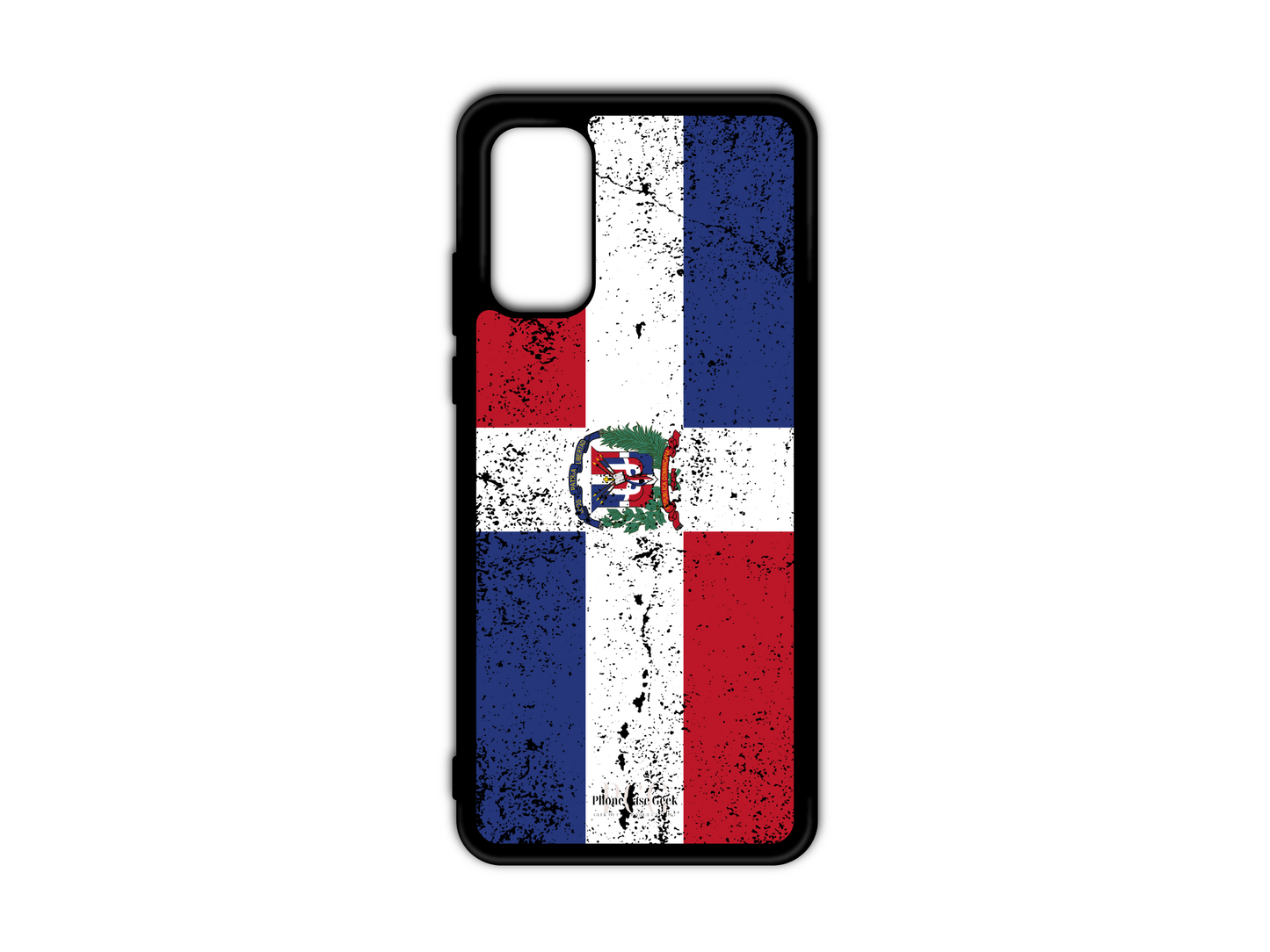 Dominican Republic Flag Grunge Phone Case for Samsung Galaxy S20, S20 Ultra, and S20 FE, showcasing a bold, weathered version of the Dominican Republic flag for a unique and stylish look.