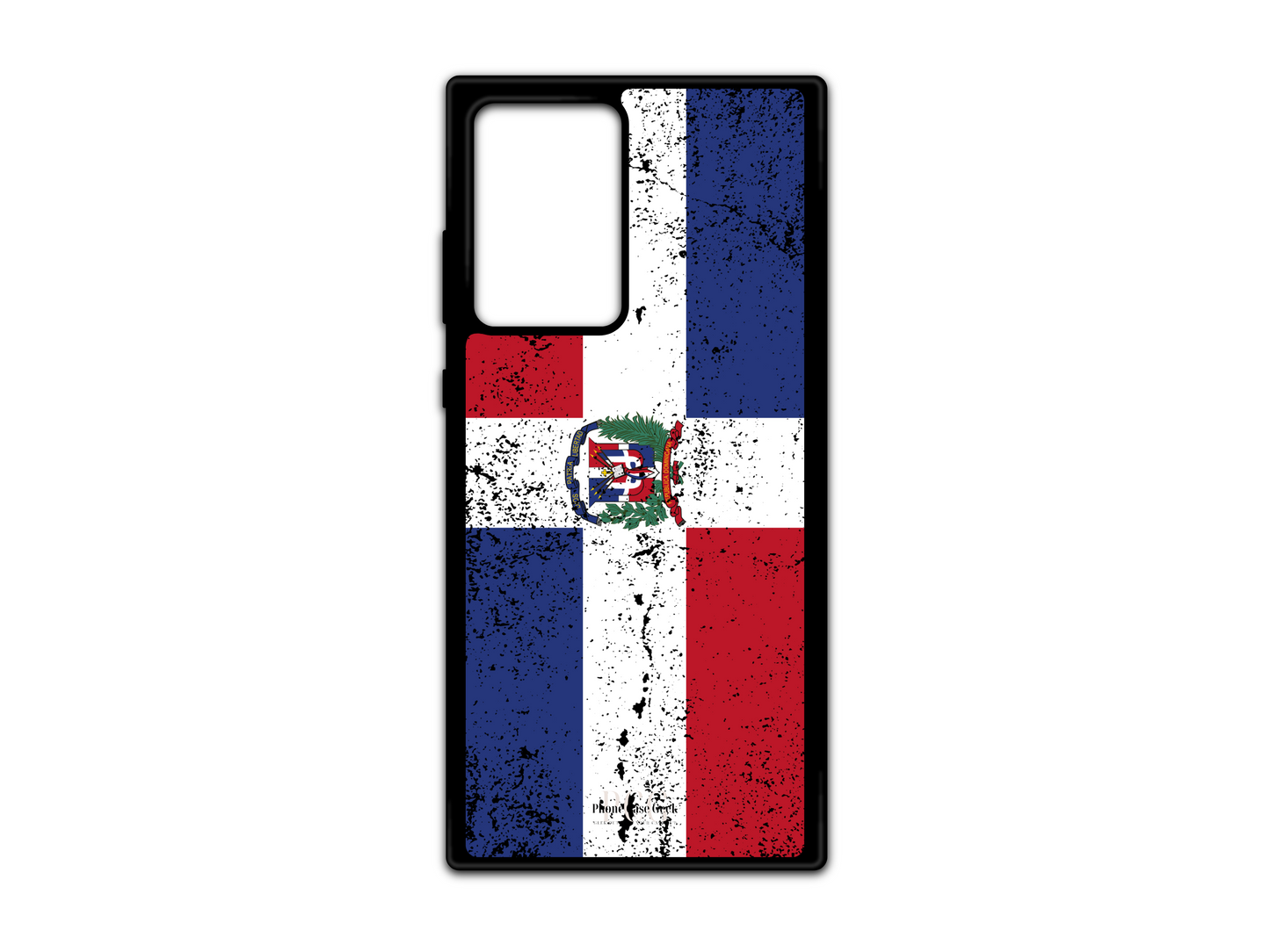 Dominican Republic Flag Grunge Phone Case for Samsung Galaxy S21 Ultra, Note 20, and Note 20 Ultra, featuring a distressed flag design that adds a rugged, bold look to your device.