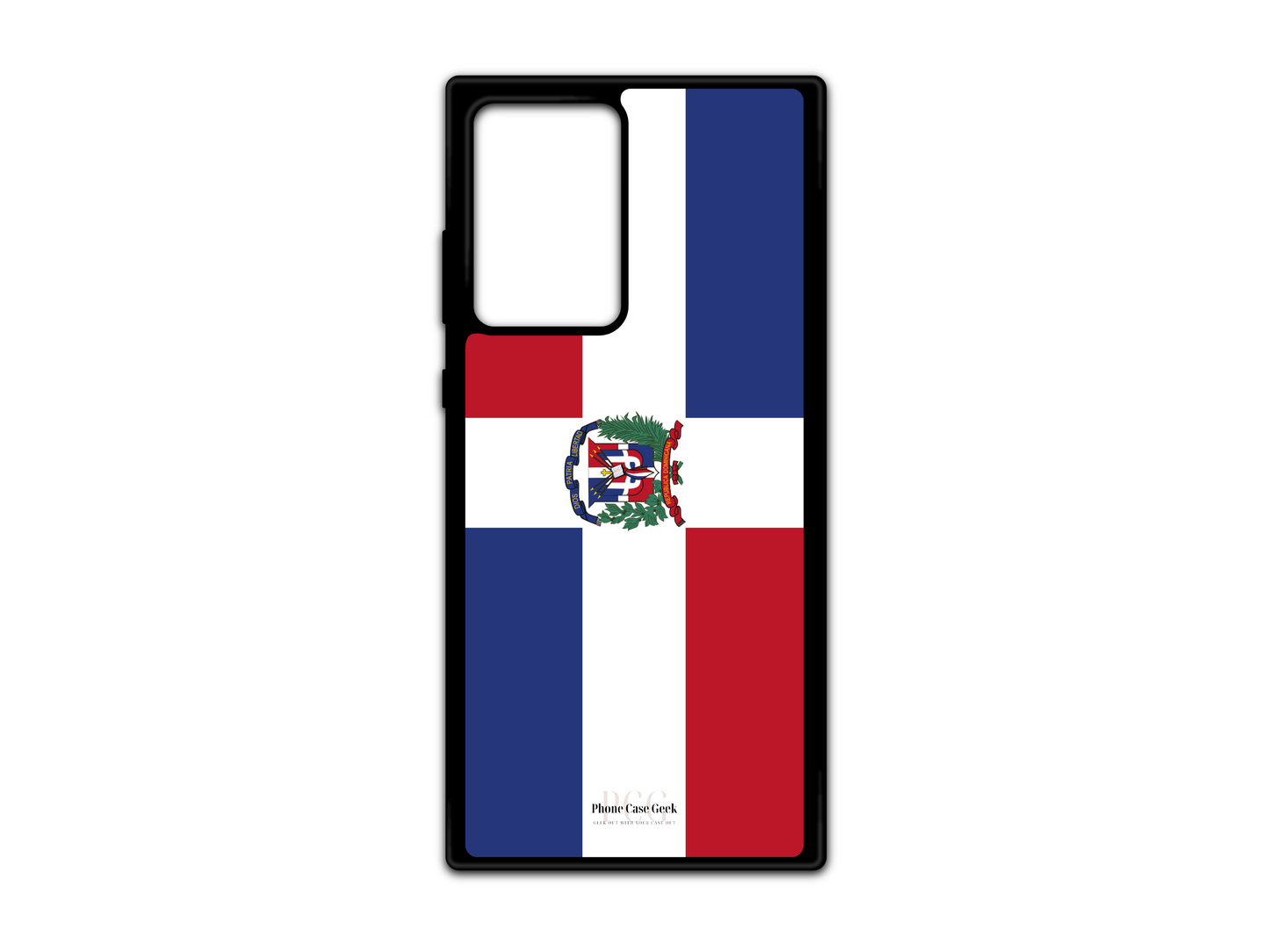 Dominican Republic Flag Phone Case for Samsung Galaxy S21 Ultra, Note 20, and Note 20 Ultra, featuring the vibrant red, white, and blue design of the Dominican Republic's flag for a bold and patriotic look.