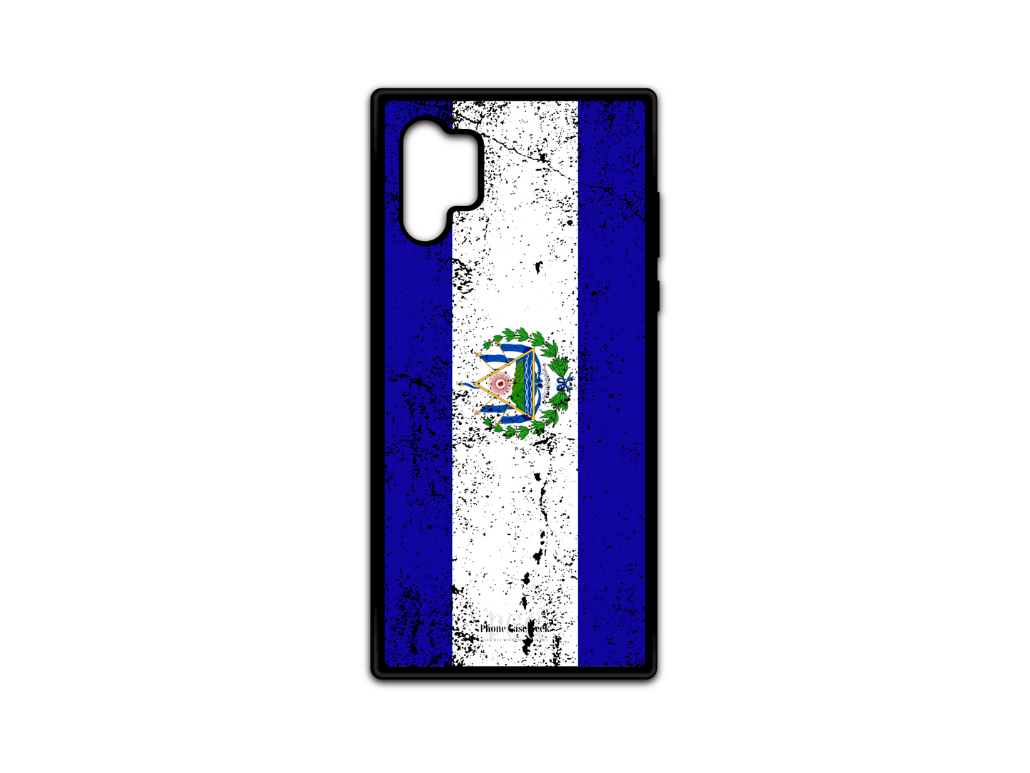 El Salvador Flag Grunge Phone Case for Samsung Galaxy Note 10, featuring a distressed design with blue and white stripes and the national emblem for a vintage, bold style.