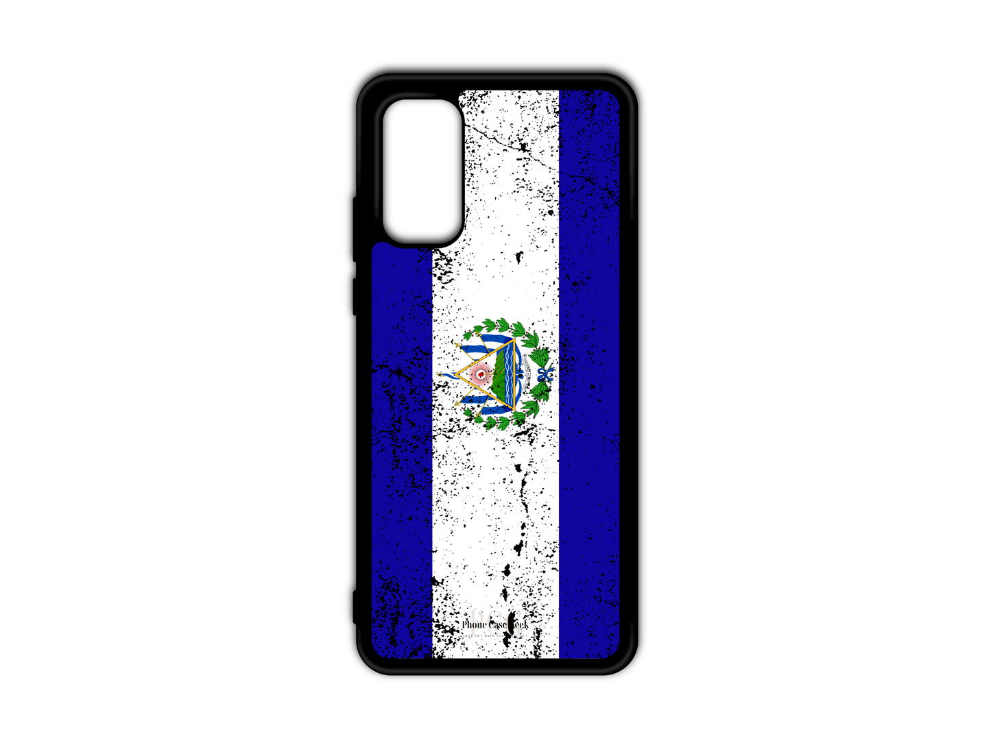 El Salvador Flag Grunge Phone Case for Samsung Galaxy S20, S20 Ultra, and S20 FE, featuring a rugged and worn-out design with blue and white stripes and the national emblem for a bold, patriotic look.