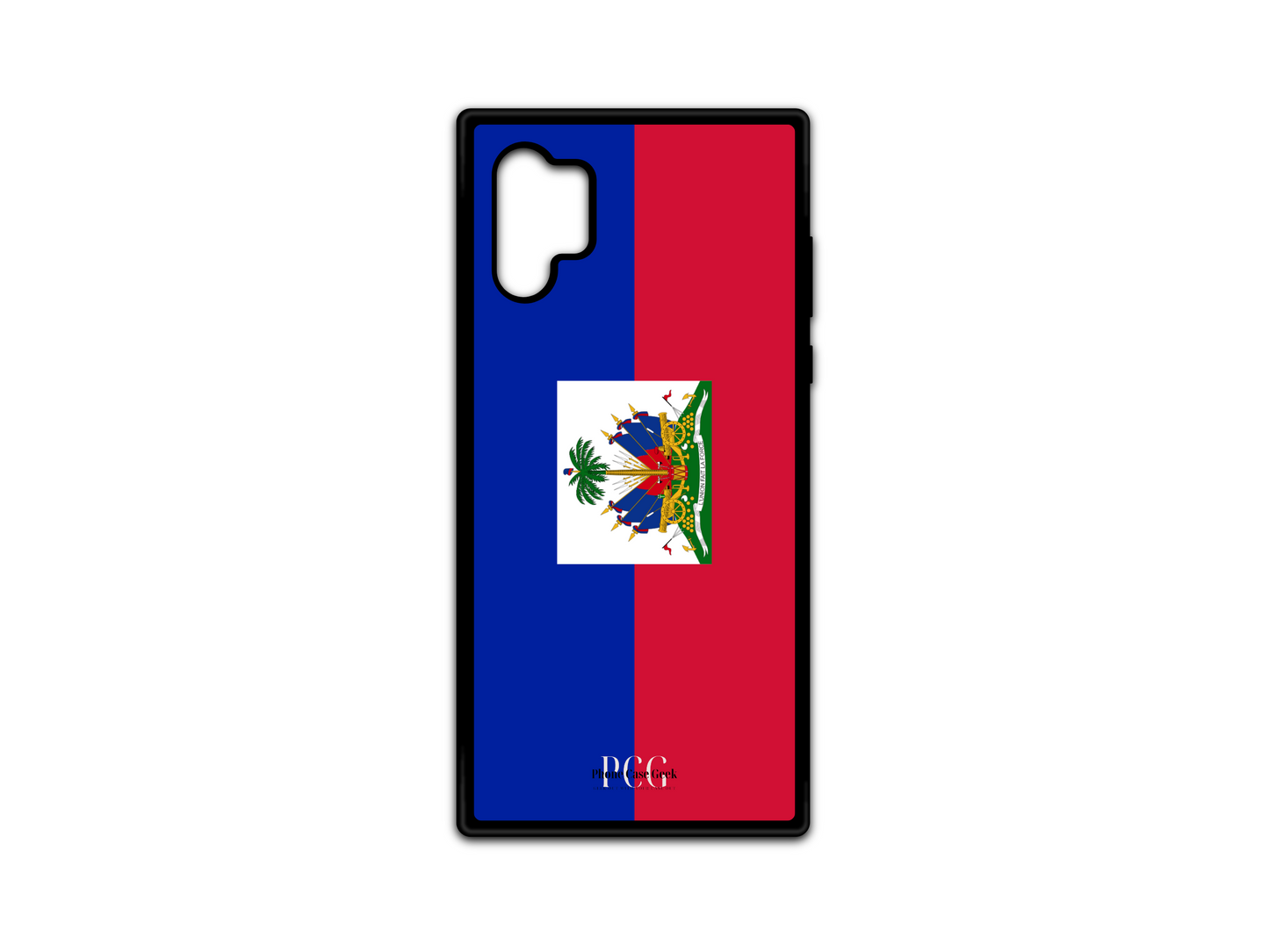 Haitian Flag Phone Case for Samsung Galaxy Note 10, featuring the vibrant blue and red design of the Haitian flag, a perfect choice for flag lovers.