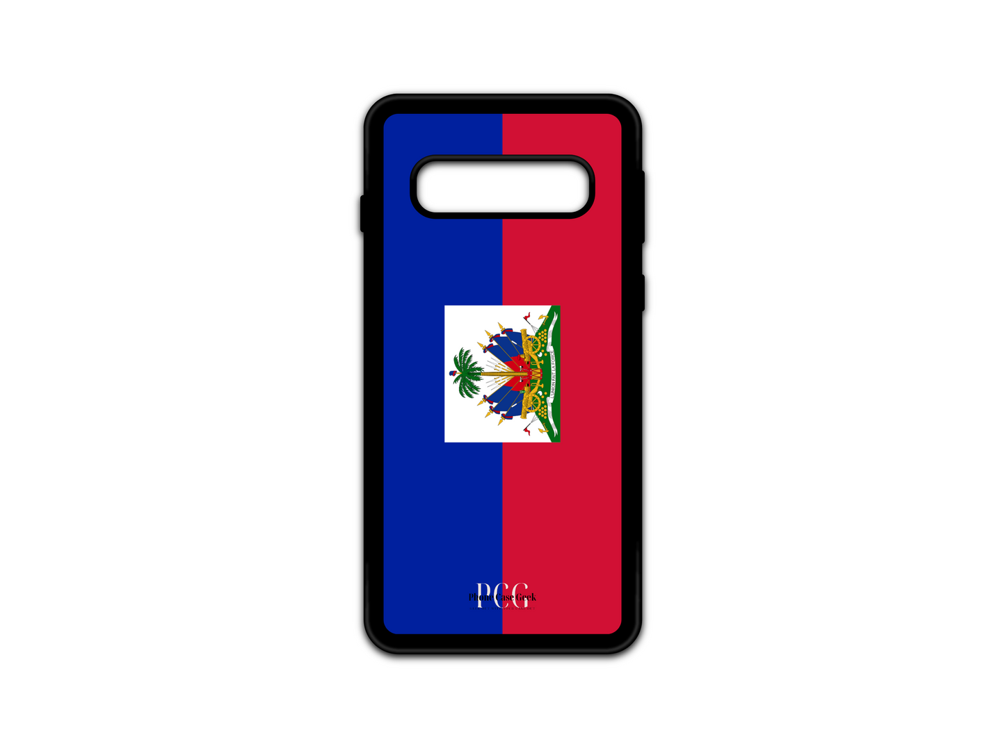 Custom Haitian Flag Phone Case for Samsung Galaxy S10 with the iconic blue and red colors of the Haitian flag for a patriotic and stylish look.