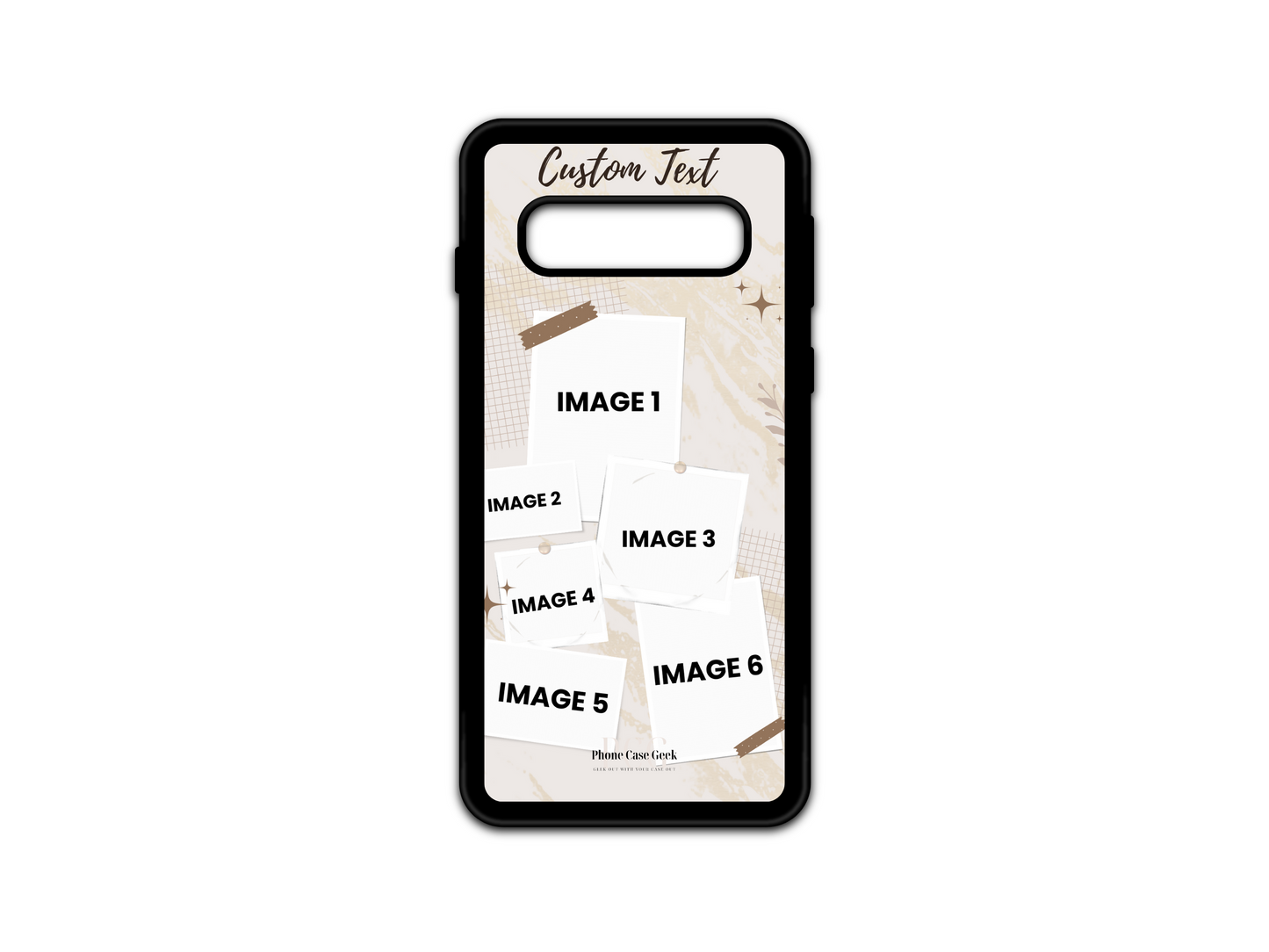 6 Polaroids Collage & Text Custom Phone Case for Samsung Galaxy