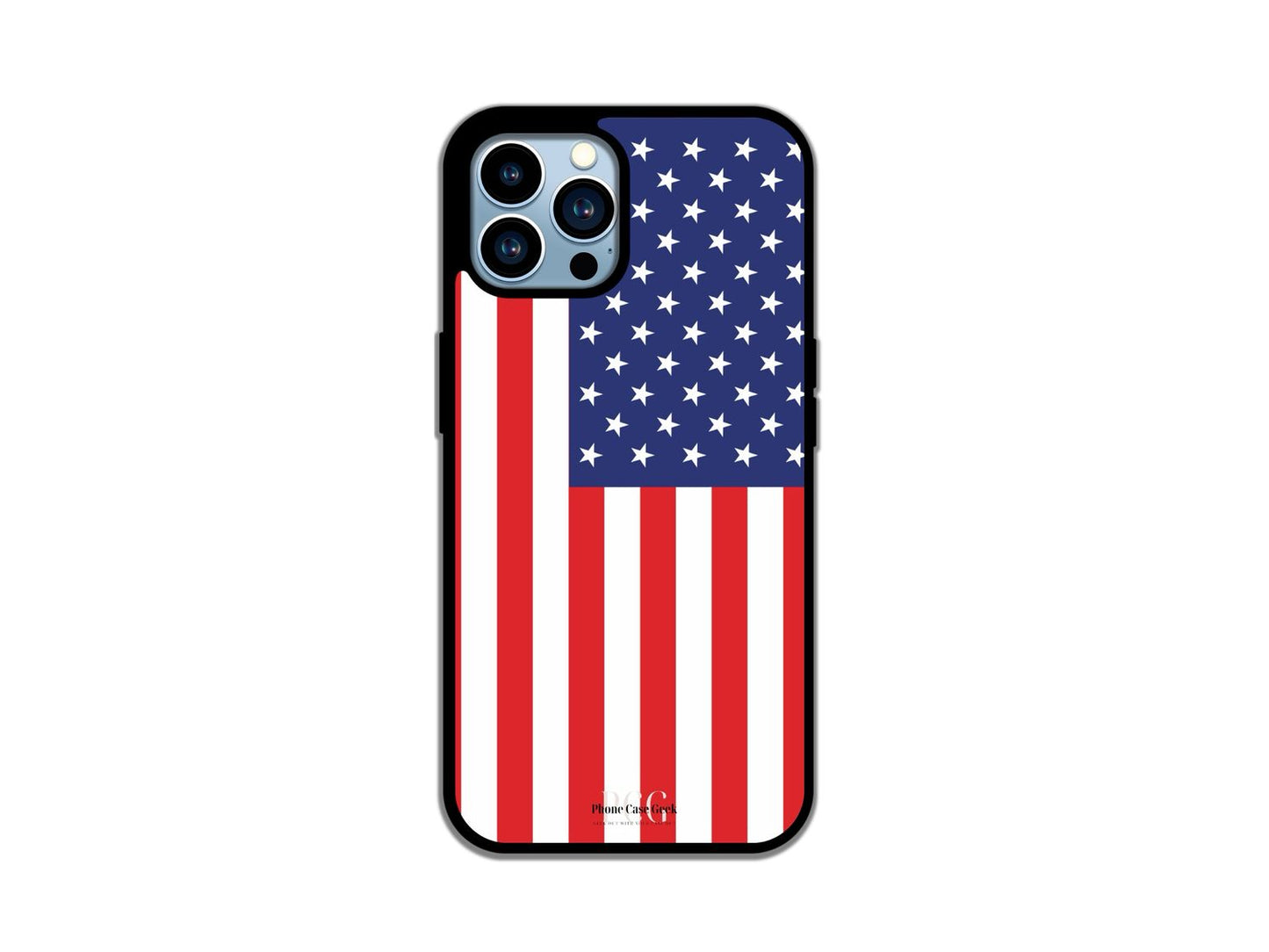 Example of an American Flag phone case for iPhone, featuring a vibrant flag design that showcases patriotism and style.