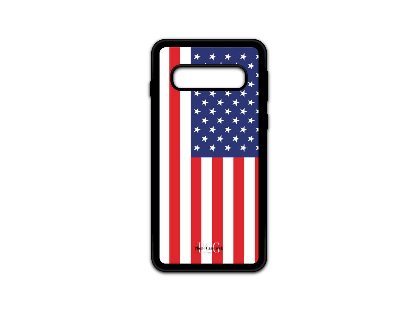 American Flag Phone Case for Samsung Galaxy S10, showcasing a bold and patriotic design with the stars and stripes of the American flag, perfect for adding a touch of national pride to your Samsung S10 device.