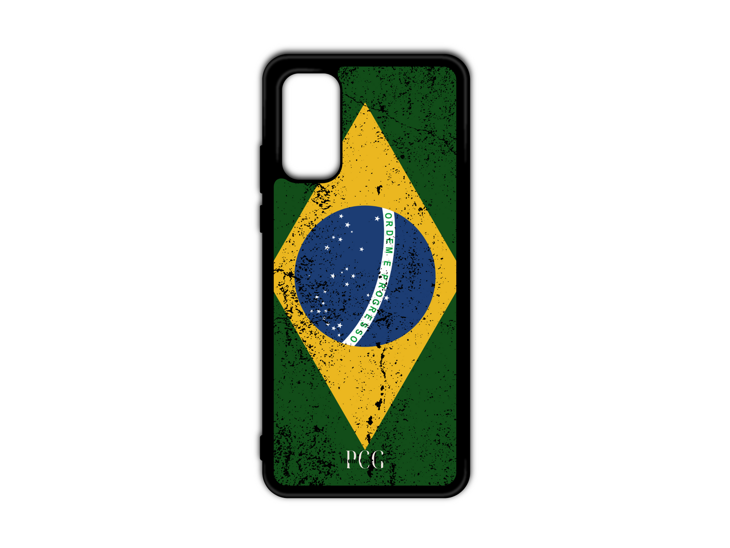 Brazilian Flag Grunge Phone Case for Samsung Galaxy S20, S20 Ultra, and S20 FE, featuring a textured and artistic rendition of the Brazilian flag in green, yellow, and blue, offering a bold and patriotic design for your device. Ideal for showcasing your love for Brazil in a modern, stylish way.