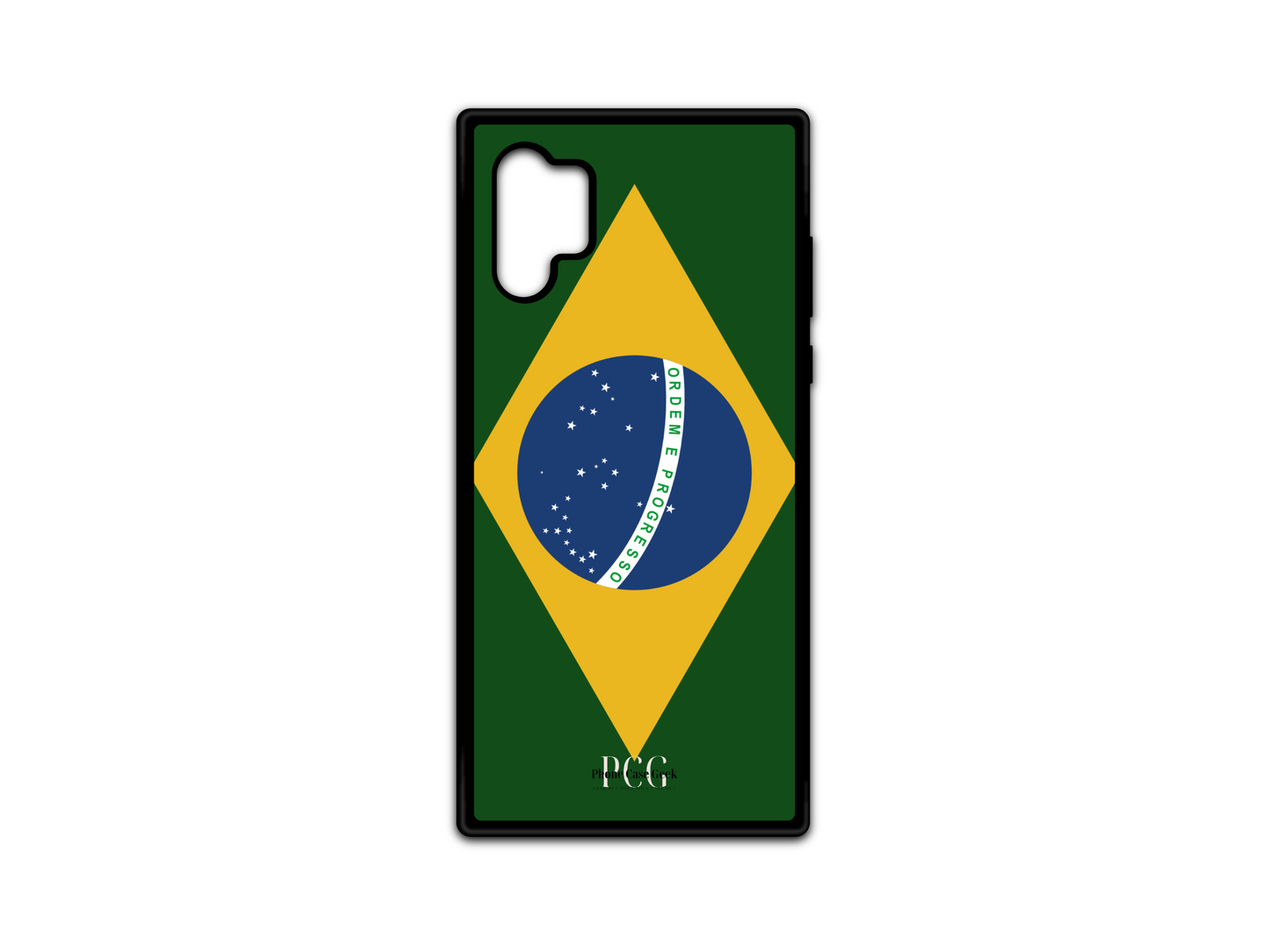 Brazilian Flag Phone Case for Samsung Galaxy Note 10, featuring the vibrant Brazilian flag design. This stylish custom phone case provides excellent protection while showcasing your love for Brazil. Perfect for adding a personal touch to your device with an eye-catching, durable design.