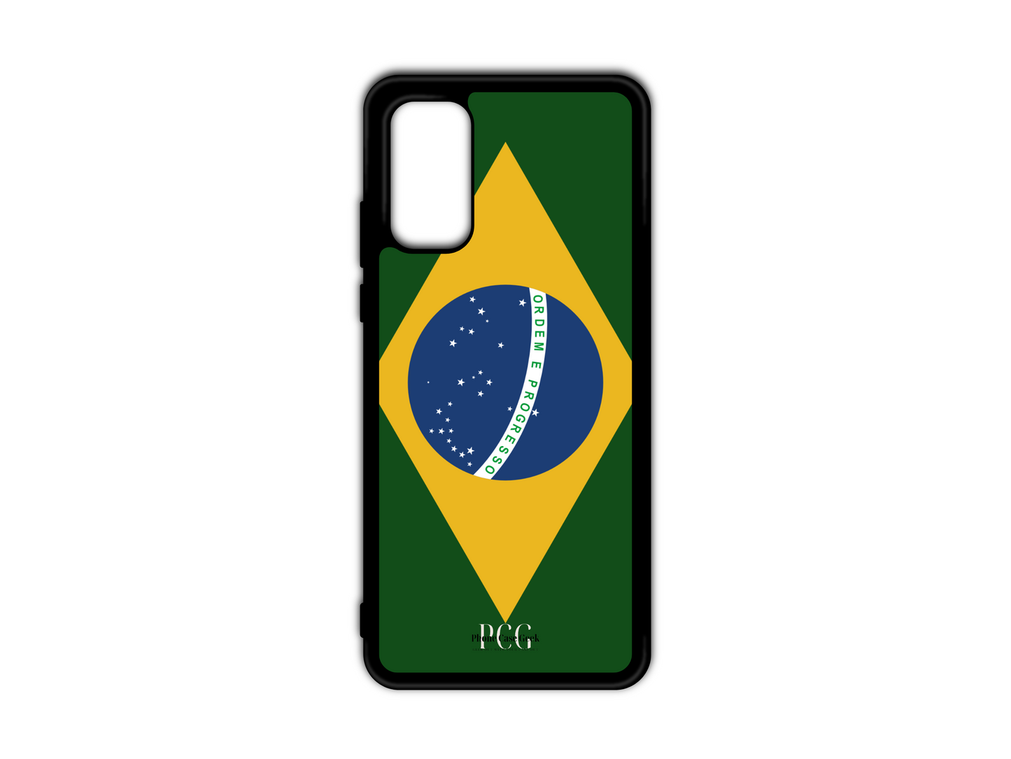 Brazilian Flag Phone Case for Samsung Galaxy S20, S20 Ultra, and S20 FE, showcasing the iconic and colorful Brazilian flag design, offering a unique and stylish protective case for these Samsung models. Perfect for fans of Brazil, adding personality and flair to your phone while providing solid protection.