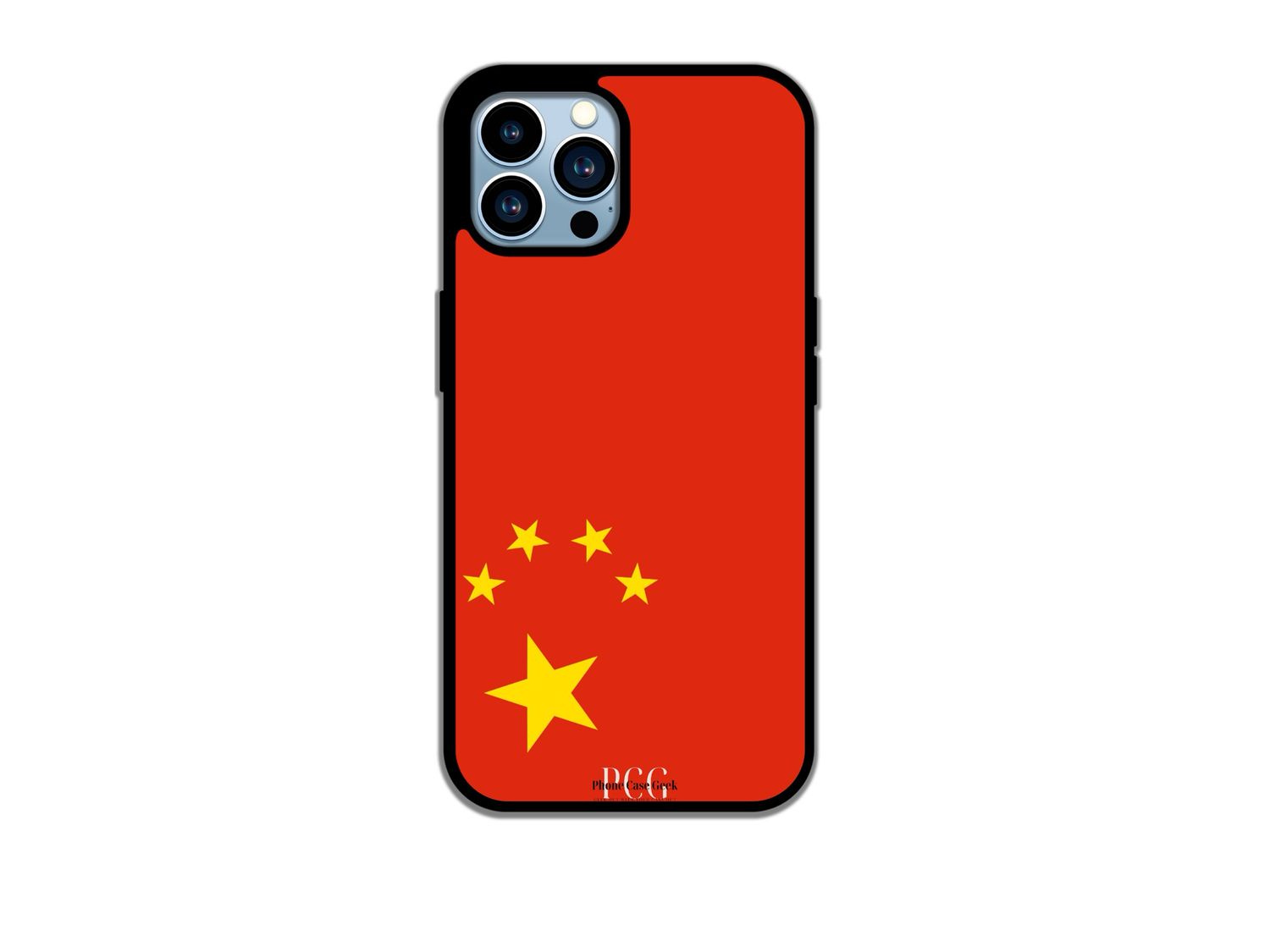 A Chinese Flag phone case for iPhone, featuring the vibrant red background and golden stars of the national flag, perfect for showcasing patriotism.