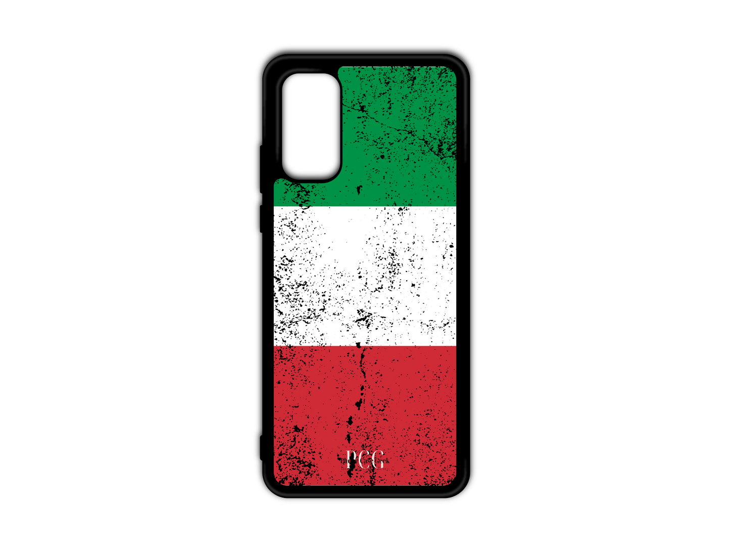 Italian Flag Grunge Phone Case for Samsung Galaxy S20, S20 Ultra, and S20 FE. This design features a bold, grunge version of the iconic Italian flag with a distressed, vintage look. Show your Italian pride with a unique and rugged case that adds character to your phone.