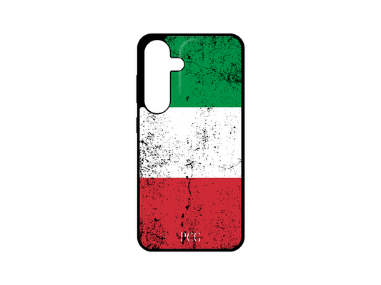 Italian Flag Grunge Phone Case for Samsung Galaxy S24, S23, S22, and S21. This phone case features a distressed, grunge-style version of the Italian flag, with a rugged texture that gives it a vintage, worn-in look. Perfect for those who want to show their love for Italy in a bold and unique way, while keeping their phone stylishly protected.