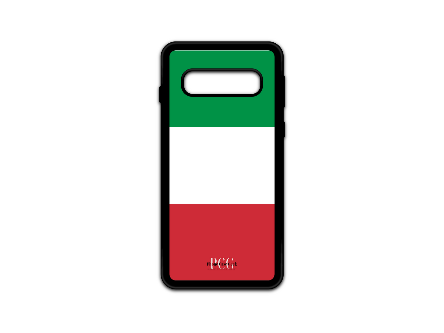 Italian Flag Phone Case for Samsung Galaxy S10, showcasing the vibrant green, white, and red stripes of Italy’s flag. This case offers a stylish and protective fit for your Samsung Galaxy S10, combining national pride with everyday durability.