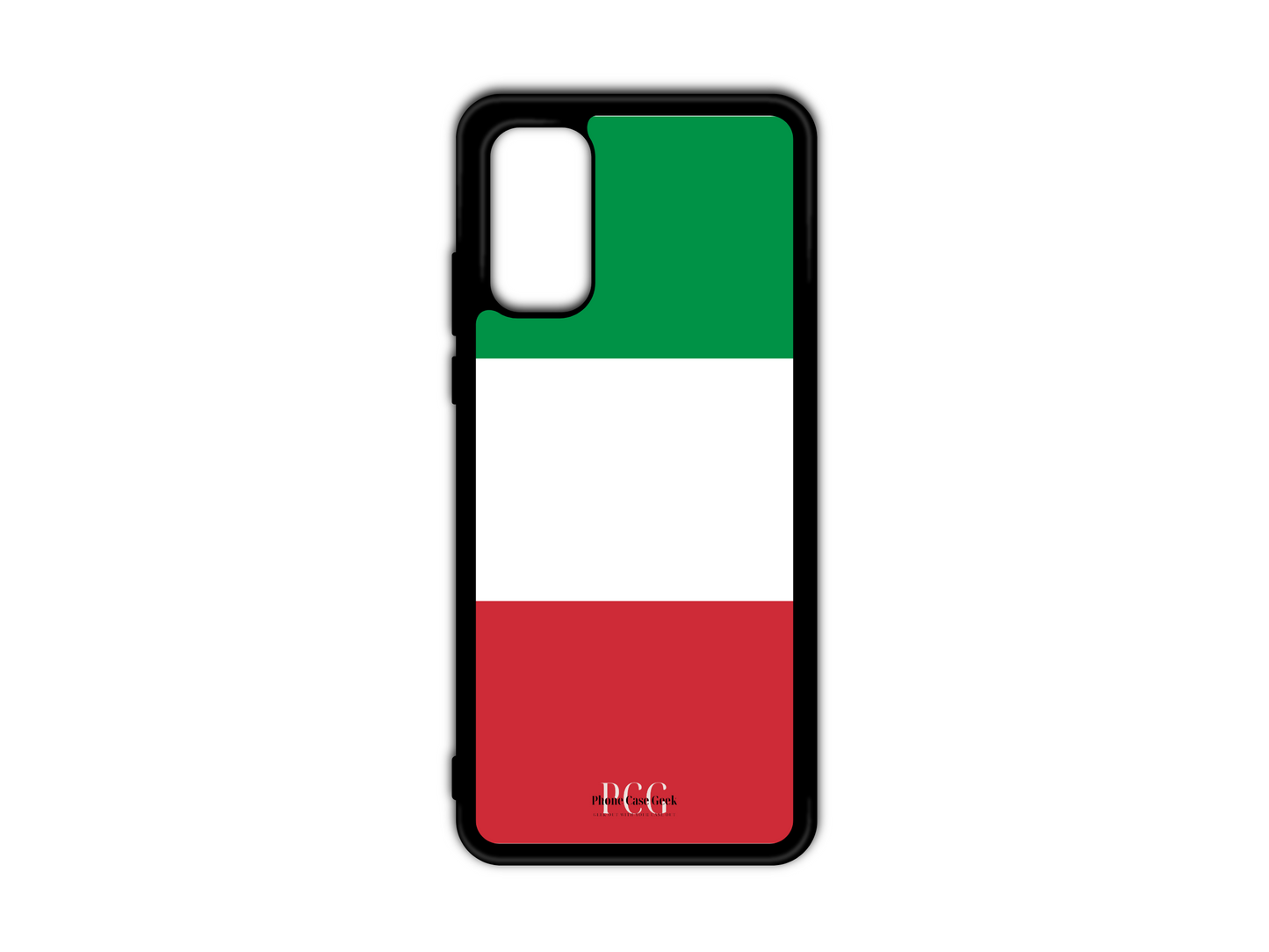 Italian Flag Phone Case for Samsung Galaxy S20, S20 Ultra, and S20 FE, featuring Italy's iconic green, white, and red stripes. This case provides both protection and a bold design, making it perfect for showing off national pride while keeping your phone safe.