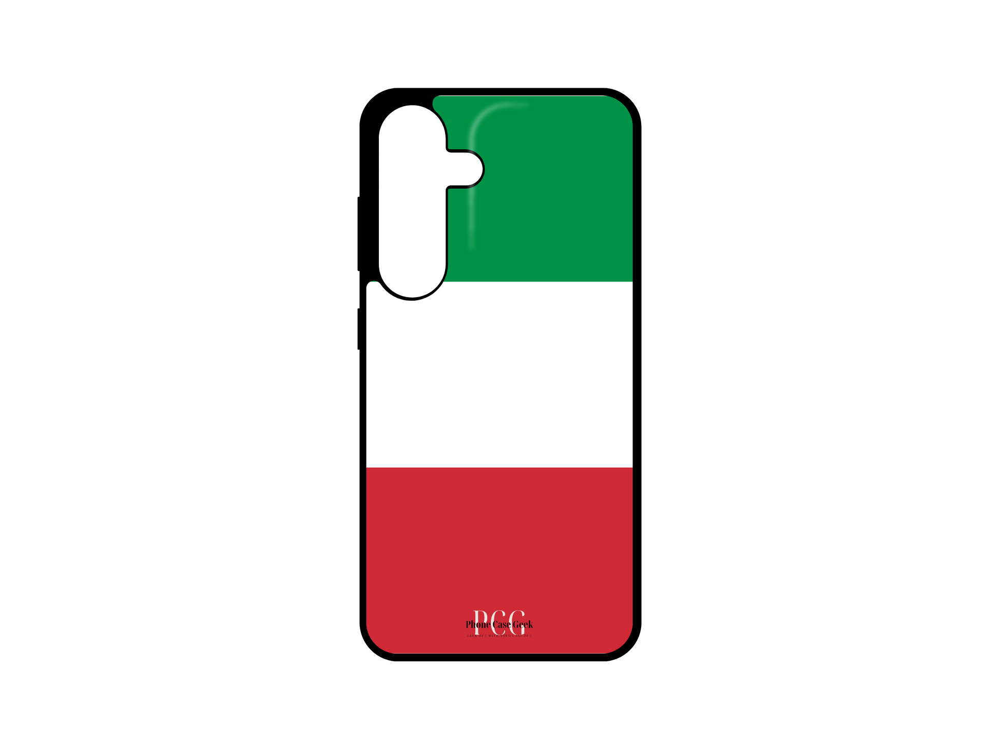 Italian Flag Phone Case for Samsung Galaxy S24, S23, S22, and S21, showcasing the iconic green, white, and red stripes of the Italian flag in a vibrant and sleek design, perfect for showcasing national pride and style.