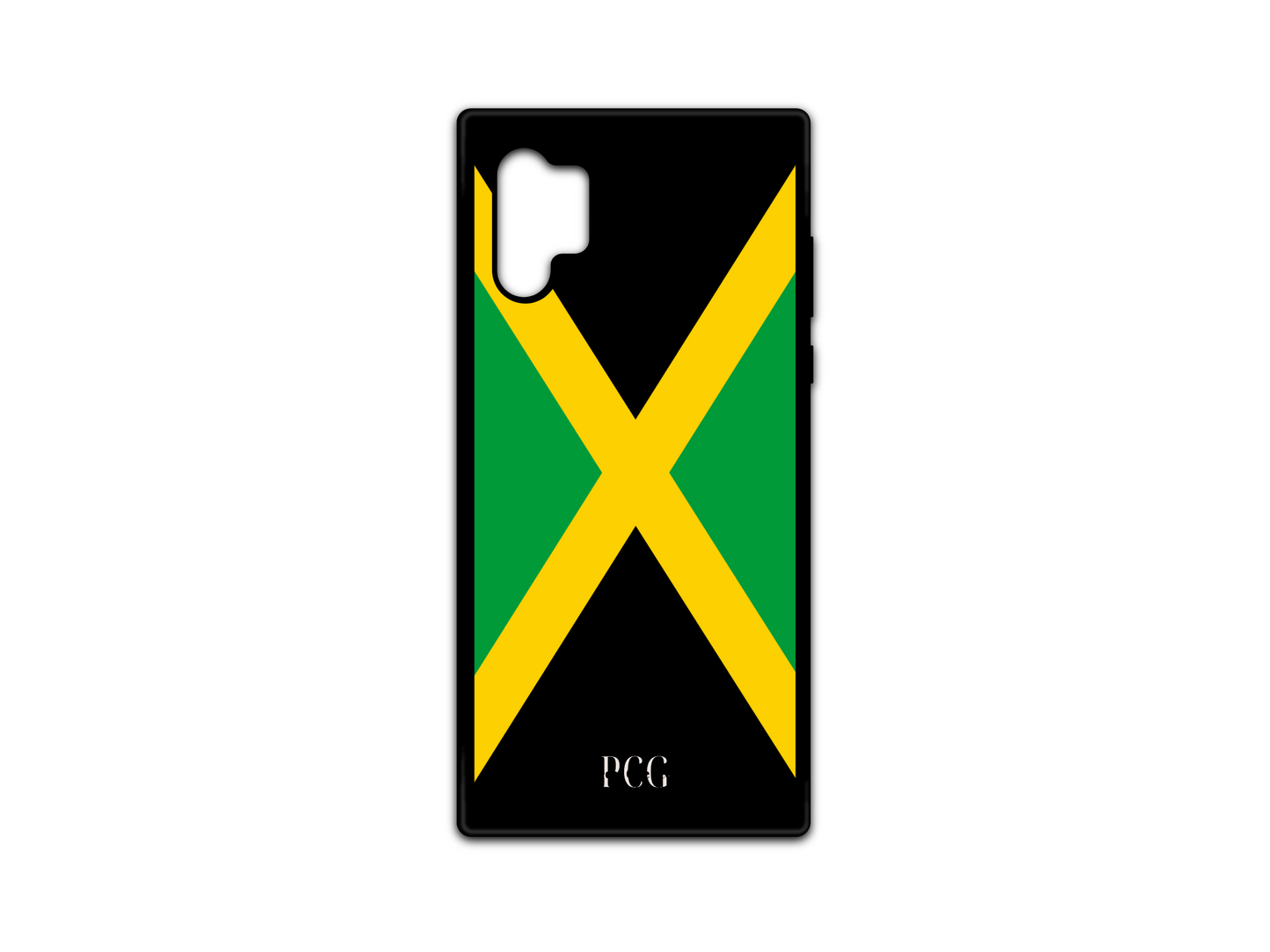 Jamaican Flag Phone Case for Samsung Galaxy Note 10, showcasing the iconic green, yellow, and black stripes of the Jamaican flag in a sleek and vibrant design, perfect for adding a touch of national pride to your device.