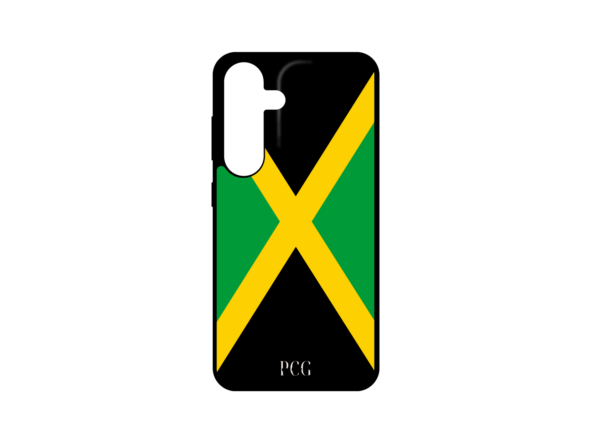 Jamaican Flag Phone Case for Samsung Galaxy S24, S23, S22, S21, featuring a vibrant and bold design of the Jamaican flag, with green, yellow, and black stripes for a patriotic, eye-catching look.