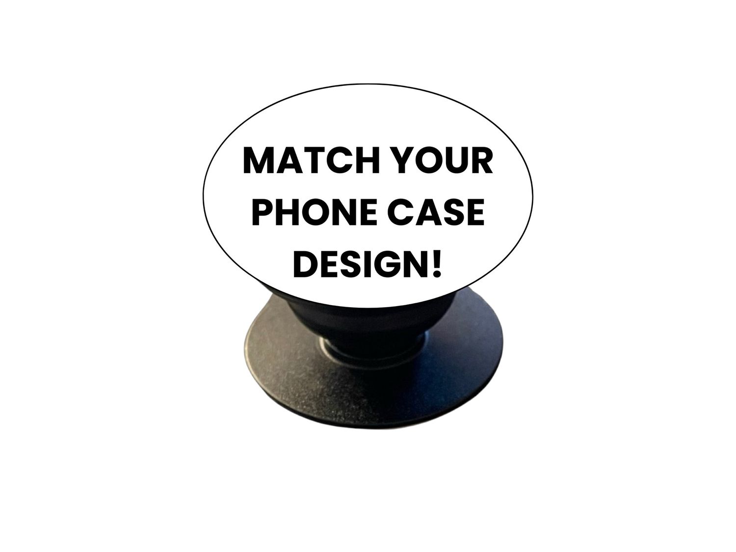 Matching Geek Grip for iPhone case, showcasing design placement on the grip that enhances phone stability, improves grip for selfies, and serves as a convenient stand.