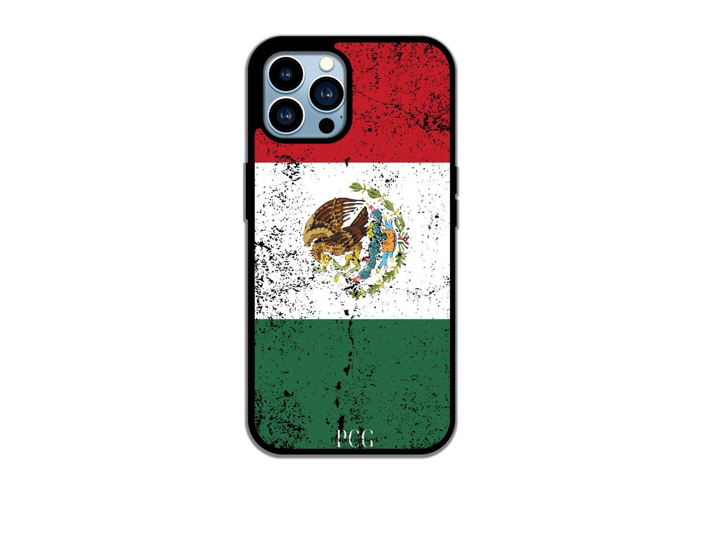 A Mexican flag grunge phone case for iPhone featuring a distressed texture that highlights the iconic colors and emblem of the Mexican flag, perfect for a unique and stylish look.