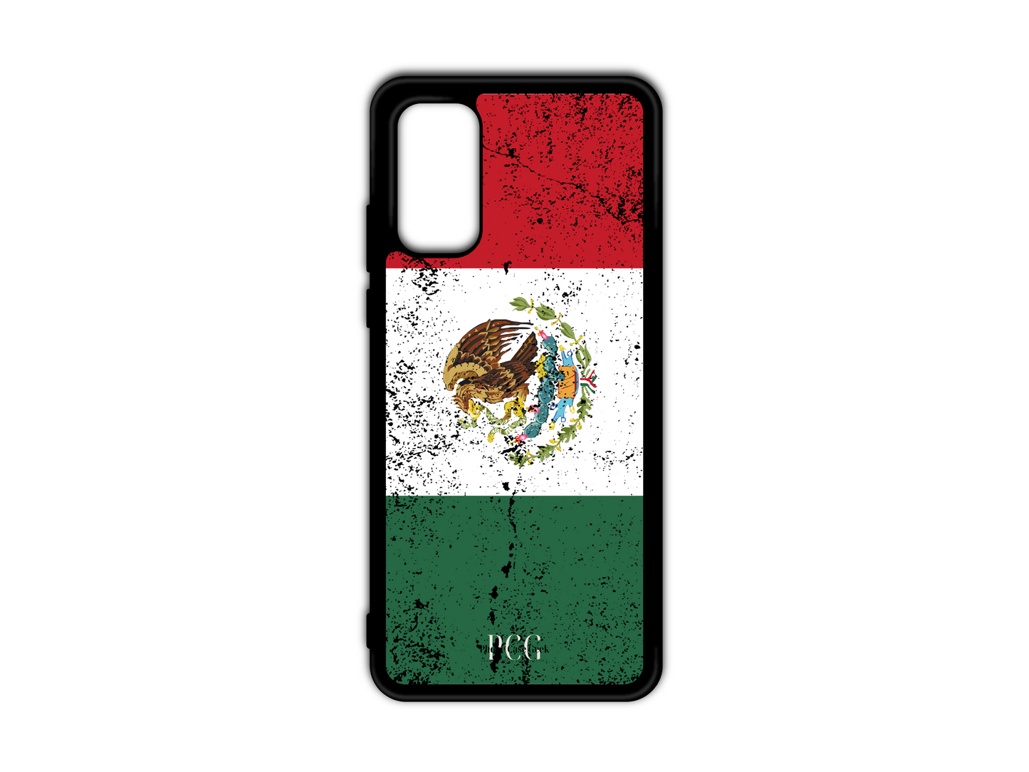 Mexican Flag Grunge Phone Case for Samsung Galaxy S20, S20 Ultra, and S20 FE, showcasing a distressed, weathered Mexican flag design for a bold and vintage look.