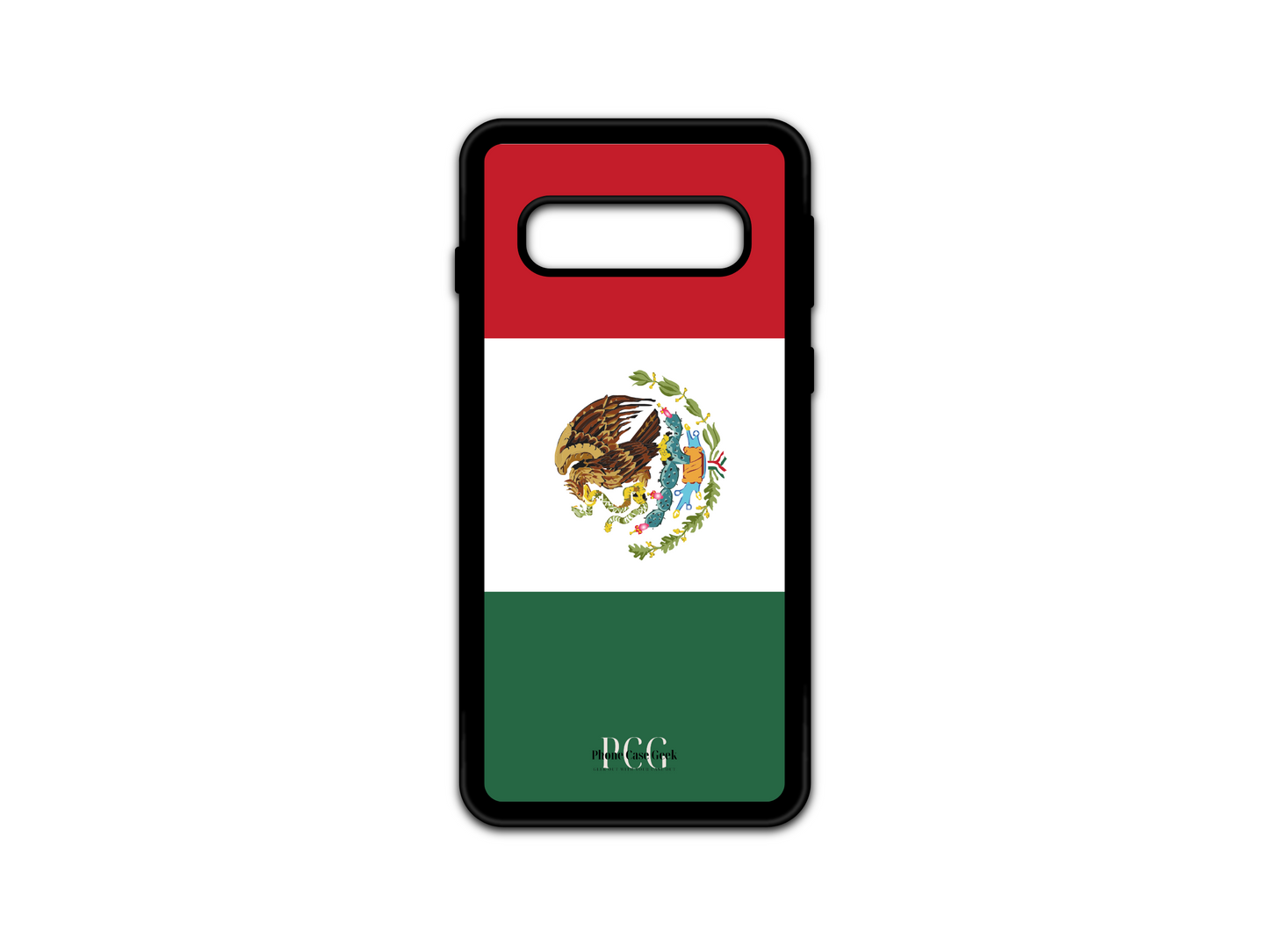 Mexican Flag Phone Case for Samsung Galaxy S10, featuring a vibrant, detailed Mexican flag design on a protective, high-quality phone case.