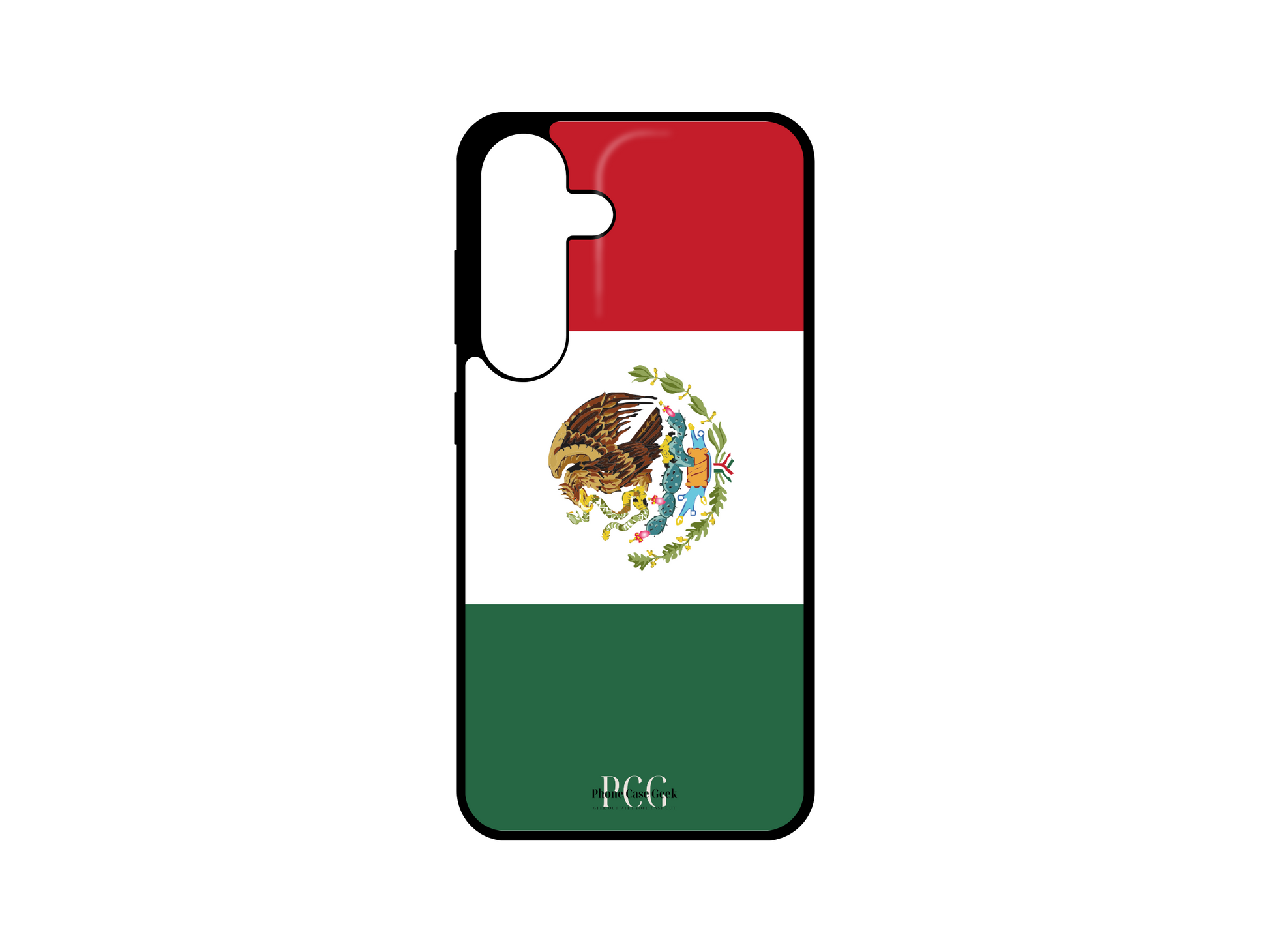 Mexican Flag Phone Case for Samsung Galaxy S24, S23, S22, and S21. This case features a vibrant Mexican flag design, bringing patriotic style to your Samsung Galaxy device.