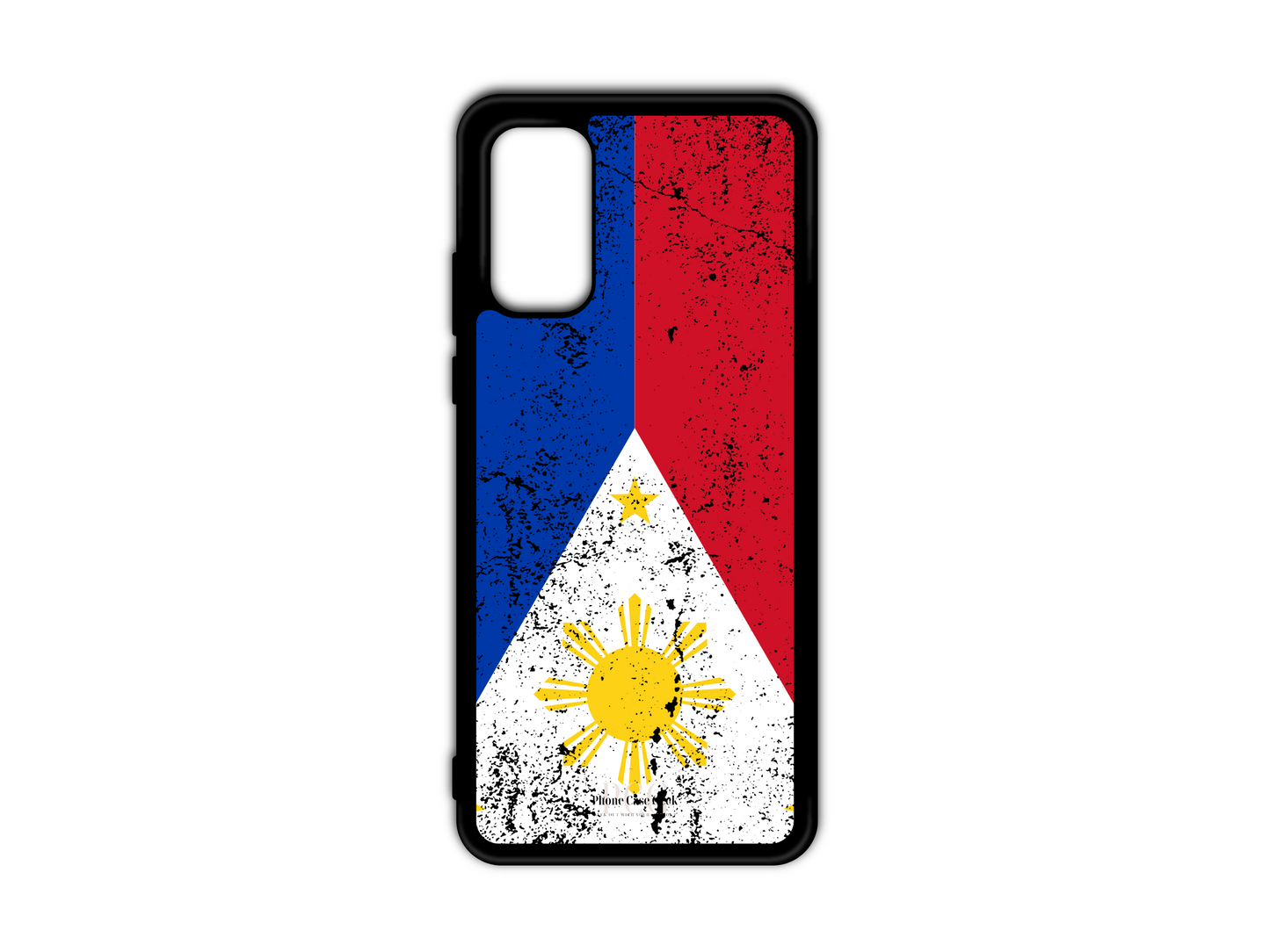 Philippine Flag Grunge Phone Case for Samsung Galaxy S20, S20 Ultra, and S20 FE. This phone case showcases a rugged, distressed version of the Philippine flag, designed to add a unique, edgy style to your Galaxy device.