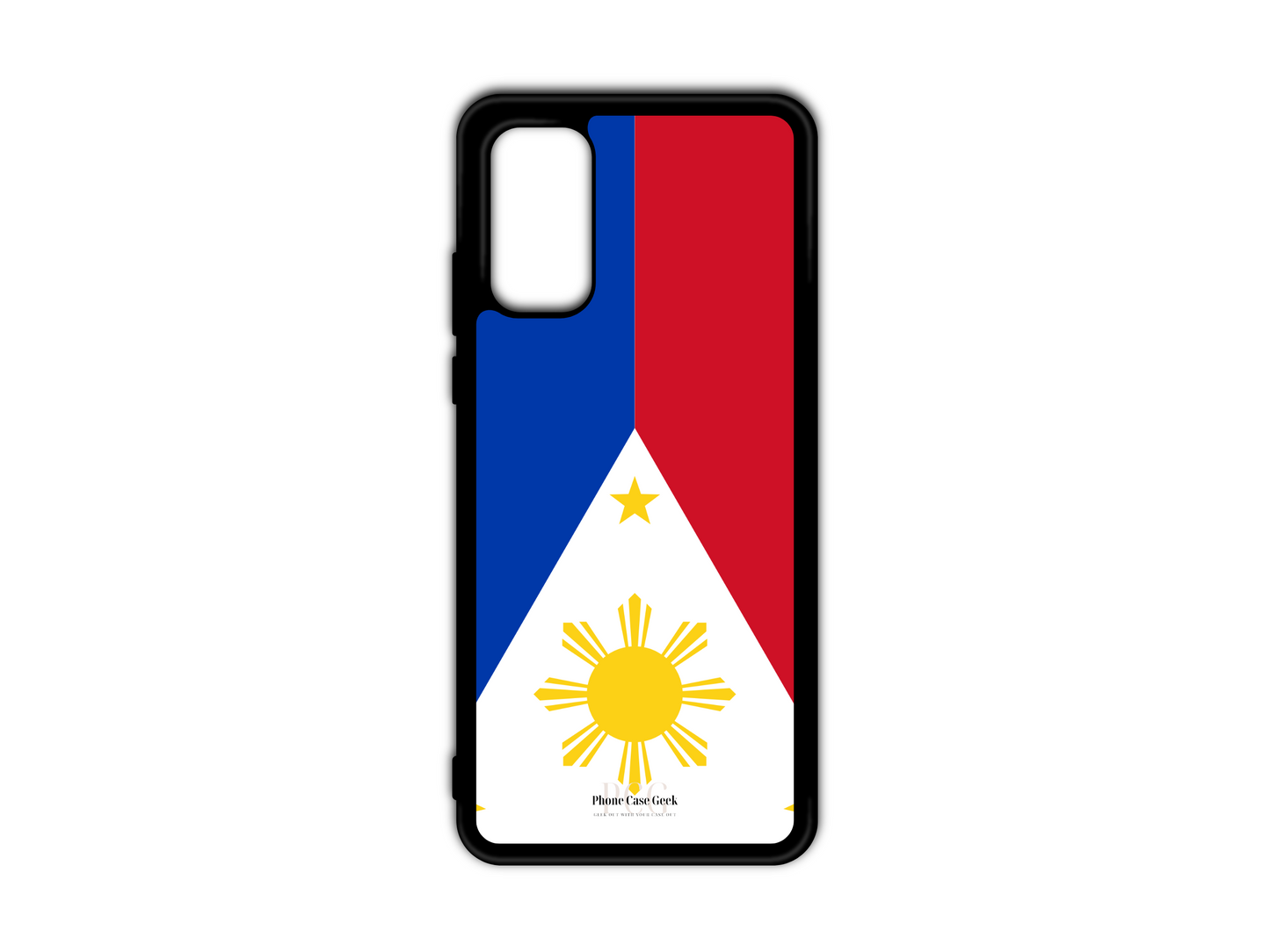 Philippine Flag Phone Case for Samsung Galaxy S20, S20 Ultra, and S20 FE. Showcasing the dynamic and colorful design of the Philippine flag, this custom phone case is perfect for anyone wanting to represent their Filipino heritage while keeping their phone stylishly protected.