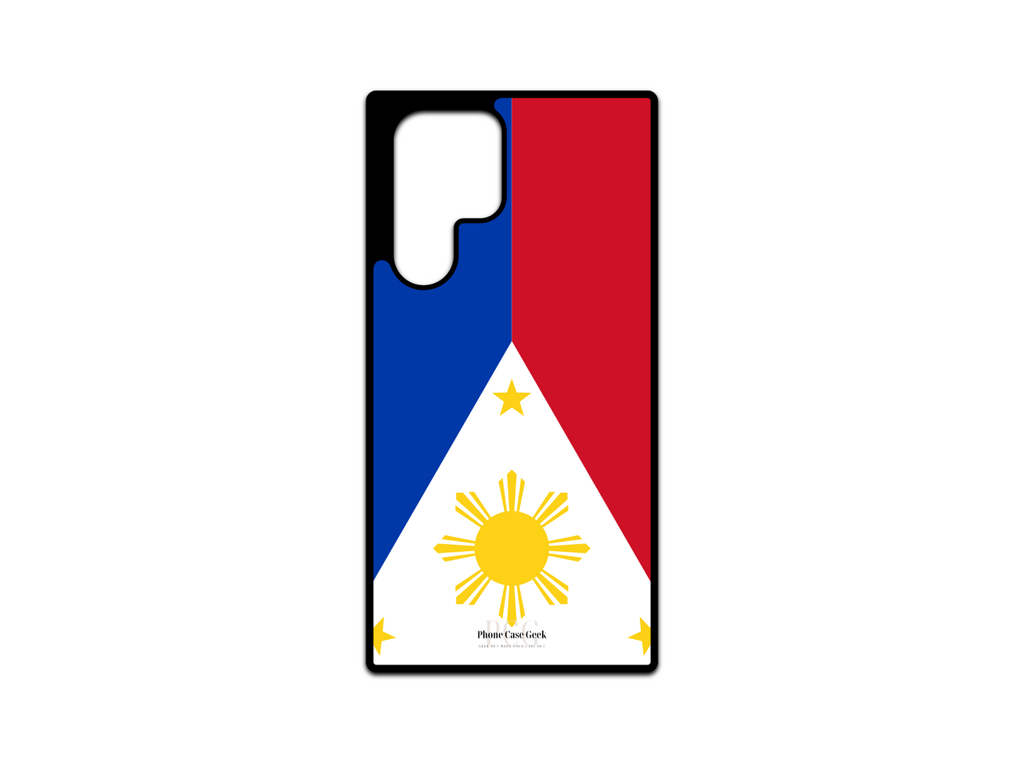 Philippine Flag Phone Case for Samsung Galaxy S24 Ultra, S23 Ultra, and S22 Ultra. This phone case highlights the iconic Philippine flag design, featuring the sun and stars in bright, striking colors, perfect for Samsung users who want to showcase their patriotism with a unique and stylish look.