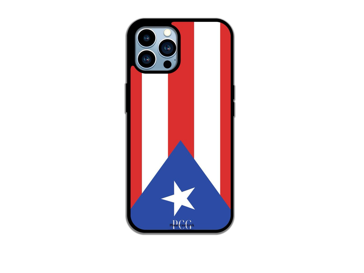 A Puerto Rican flag phone case for iPhone, showcasing the vibrant colors and design of the Puerto Rican flag, perfect for expressing pride and style.