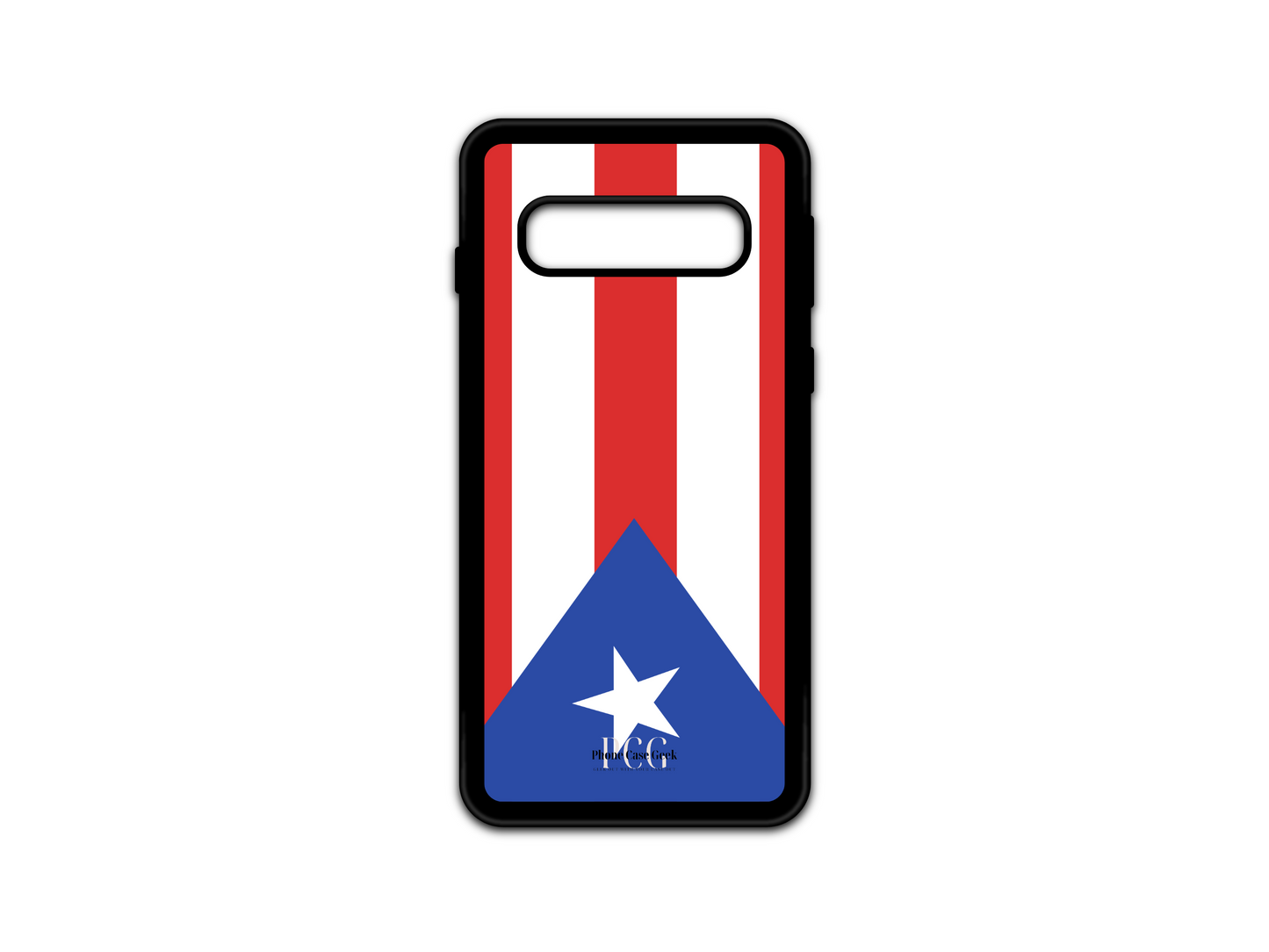 Puerto Rican Flag Phone Case for Samsung Galaxy S10. A vibrant, bold design featuring the Puerto Rican flag, offering a stylish and patriotic way to personalize and protect your Samsung Galaxy S10. Perfect for those who want to show off their island pride with a custom, durable case.