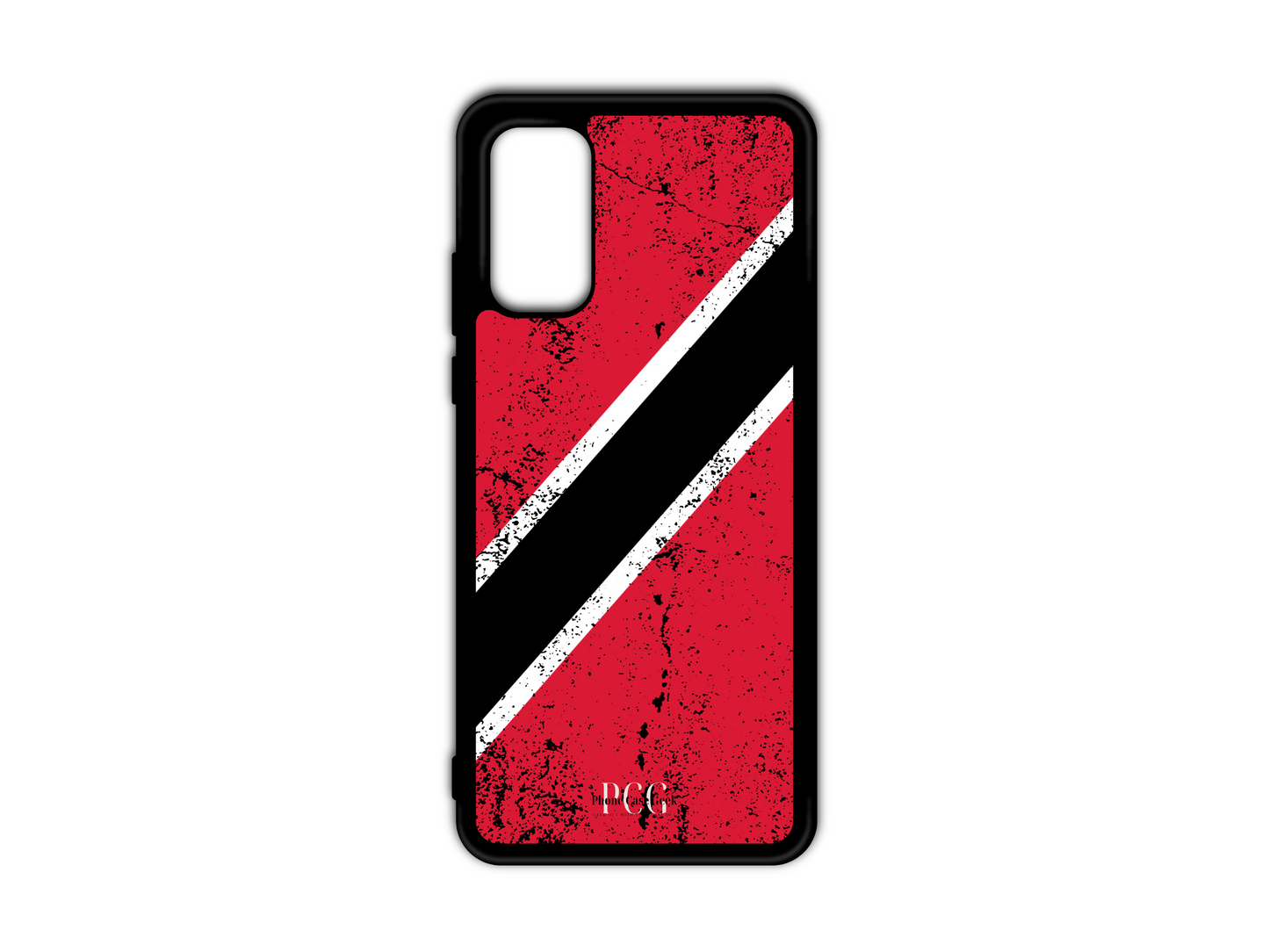 Trinidad and Tobago Flag Grunge Phone Case for Samsung Galaxy S20, S20 Ultra, and S20 FE. This stylish and rugged phone case features the iconic Trinidad and Tobago flag in a bold grunge design, adding a unique touch to your Galaxy S20 series phone. Perfect for showing off your Caribbean pride with a modern, artistic twist.