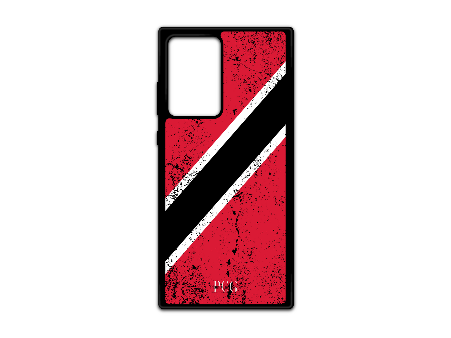 Trinidad and Tobago Flag Grunge Phone Case for Samsung Galaxy S21 Ultra, Note 20, and Note 20 Ultra. This bold and artistic phone case features the vibrant Trinidad and Tobago flag in a grunge style, giving your device a unique, rugged look while showing off Caribbean pride. Perfect for Samsung Galaxy S21 Ultra and Note series users who want to add a personalized, eye-catching touch.