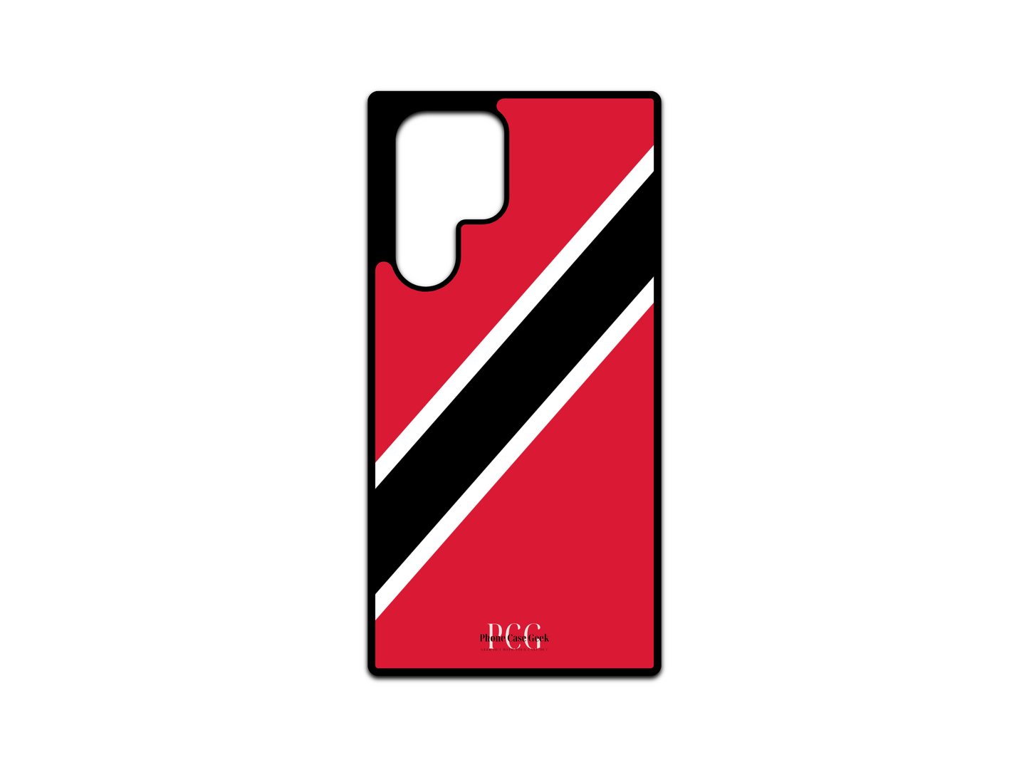 Trinidad and Tobago Flag Phone Case for Samsung Galaxy S24 Ultra, S23 Ultra, S22 Ultra, showcasing the bold design of the Trinidad and Tobago flag. A unique custom case that combines national pride with premium protection for your device. Ideal for those looking to celebrate their heritage with style.